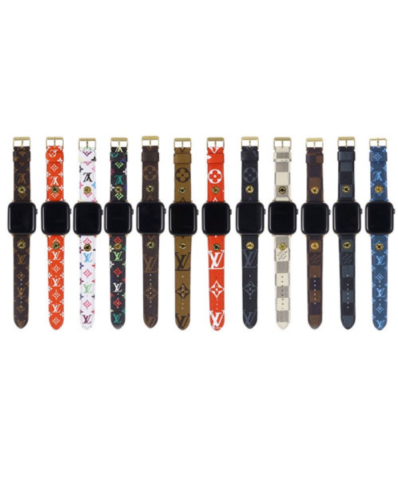 ルイヴィトン apple watch 10 X 9 8バンドハイブランドアップルウォッチバンドレザー製 iwatch ultra2 7 6 5 4 SE2 SE 3代ベルト交換便利 高級モノグラムダミエ付き時計ベルト