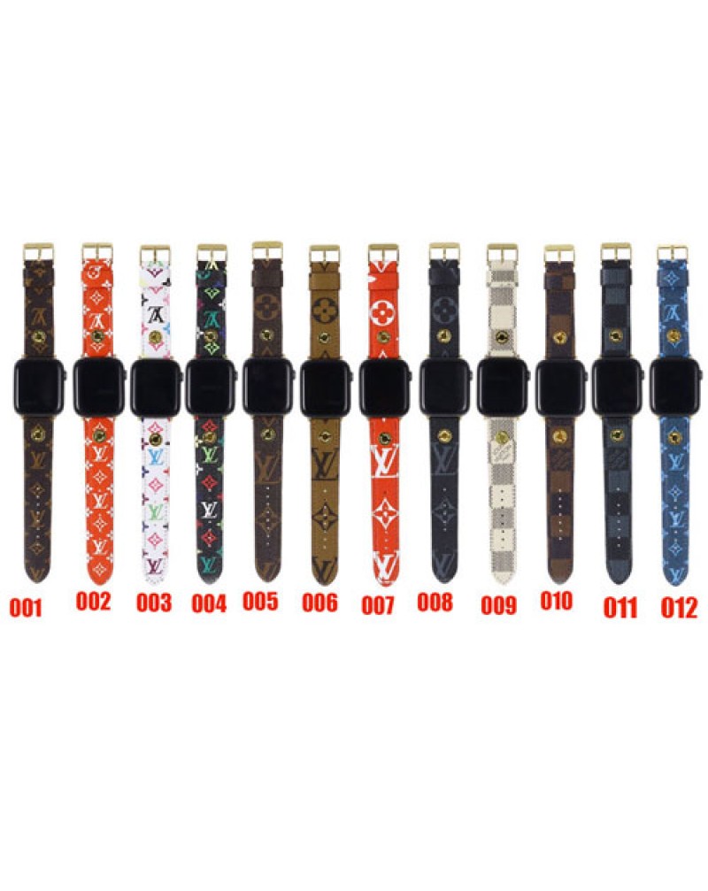 ルイヴィトン apple watch 10 X 9 8バンドハイブランドアップルウォッチバンドレザー製 iwatch ultra2 7 6 5 4 SE2 SE 3代ベルト交換便利 高級モノグラムダミエ付き時計ベルト