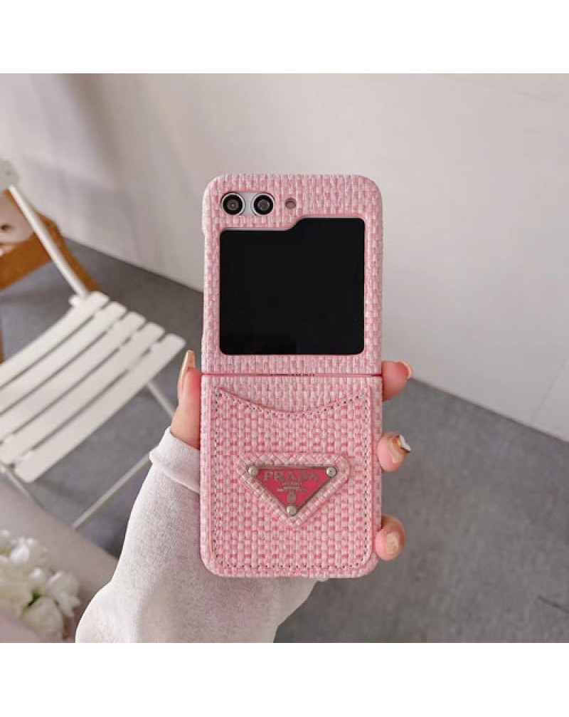 プラダ Galaxy Z flip6/z flip5ケース折り畳みブランド galaxy z flip4保護ケースカード入れ高級prada galaxy z flip3カバー 超人気ギャラクシーzフリップ4ケース男女向けファッション耐摩擦