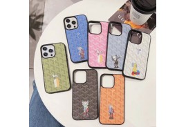 ゴヤール カウズ iphone15pro 14proケース個性 galaxy s23ultra携帯ケースサンローランカード入れ iwatch9バンドディオールレザー製