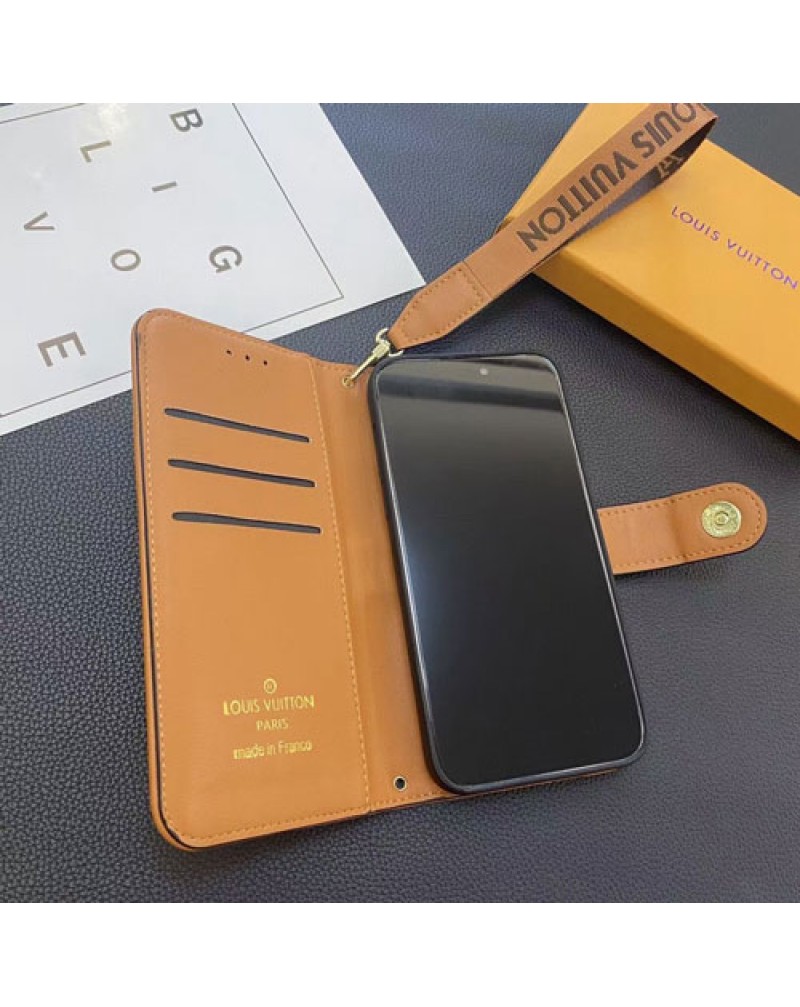 ルイヴィトン iphone16 pro/15 pro保護ケース手帳型ブランドiphone15pro maxケース グッチ galaxy s25/s24/s23 ultra/s22ultra手帳型カバー アイフォン14プロケース vuitton iphone13pro 12proケースストラップ付き革製高級感ビジネス風