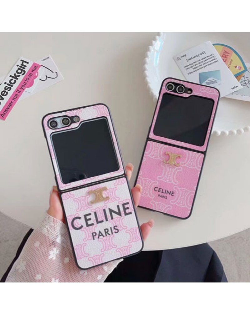 セリーヌ Galaxy z flip5ケース galaxy z fold5/z fold4ケース折畳みブランド galaxy z flip4カバー celine galaxy zフリップ3ケース可愛いピンクギャラクシーz fold3スマホケースお洒落