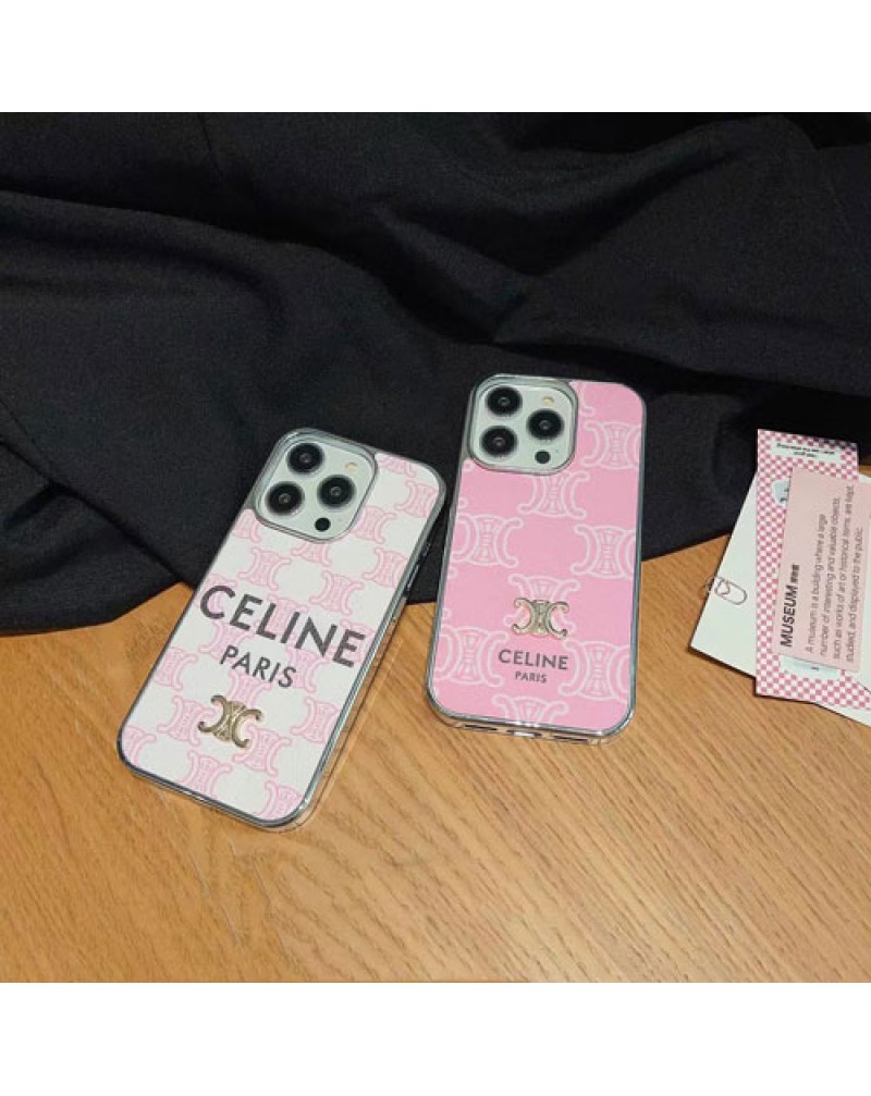 セリーヌ iphone15 pro max保護ケースハイブランド iphone14 proケース可愛いピンク celine iphone13プロケースアイフォン12 pro max保護ケース耐摩擦保護性