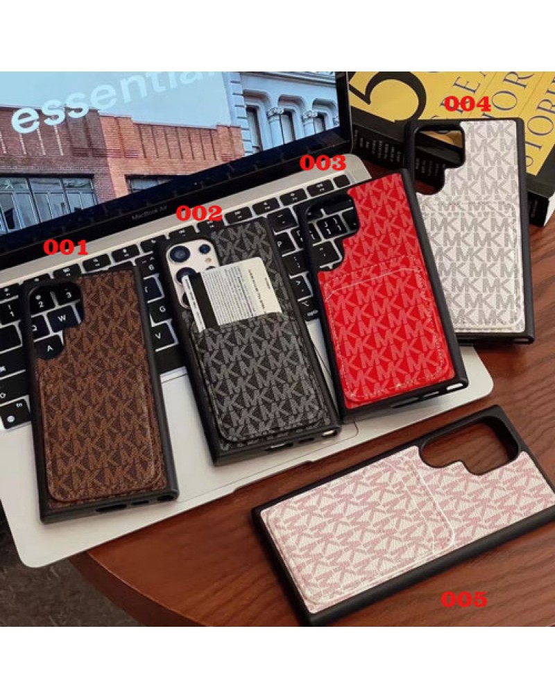 MK galaxy s25/s24/s23 ultra保護ケースマイケルコース Galaxy s22 ultraスマホケースカード入れ ギャラクシー note20 ultra保護ケース欧米風 iphone15pro 14pro maxケースマイケルコース高級革製