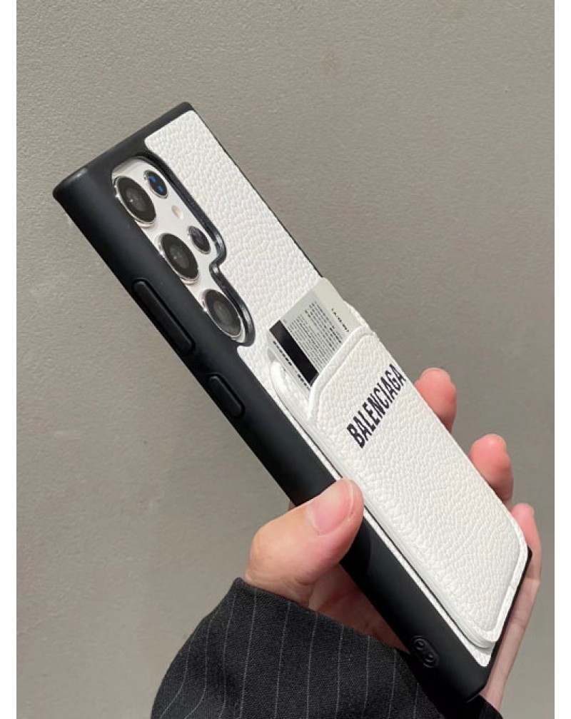 バレンシアガ Galaxy s24ultra/s23ultraケースカード入れ ギャラクシーs22ultraカバーBALENCIAGA iphone16pro/15proケースiphone14 pro max携帯ケース韓国風アイフォン13プロケースペアお揃いiphone12proカバーレザー製お洒落簡約