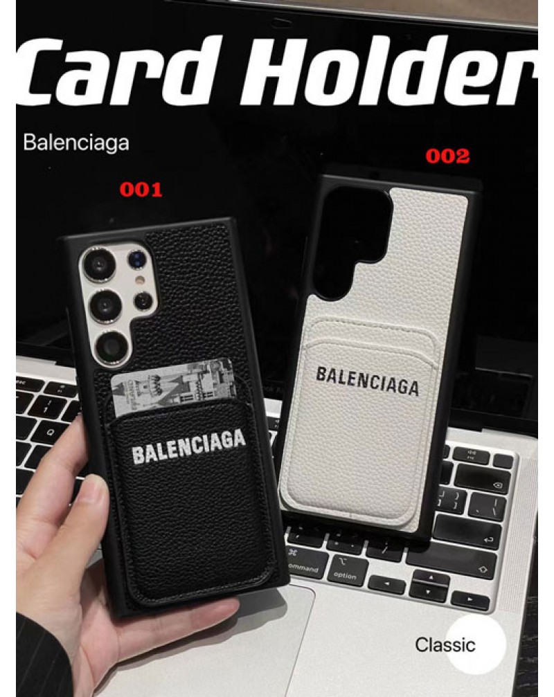 バレンシアガ Galaxy s24ultra/s23ultraケースカード入れ ギャラクシーs22ultraカバーBALENCIAGA iphone16pro/15proケースiphone14 pro max携帯ケース韓国風アイフォン13プロケースペアお揃いiphone12proカバーレザー製お洒落簡約