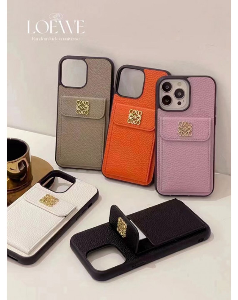 ロエベ iphone16 plus/16 pro/15 proケースブランド iphone15 pro max保護ケースカード入れ アイフォン14proカバールイビトン iphone13 pro maxケースvuitton iphone12proカバー超人気高級感