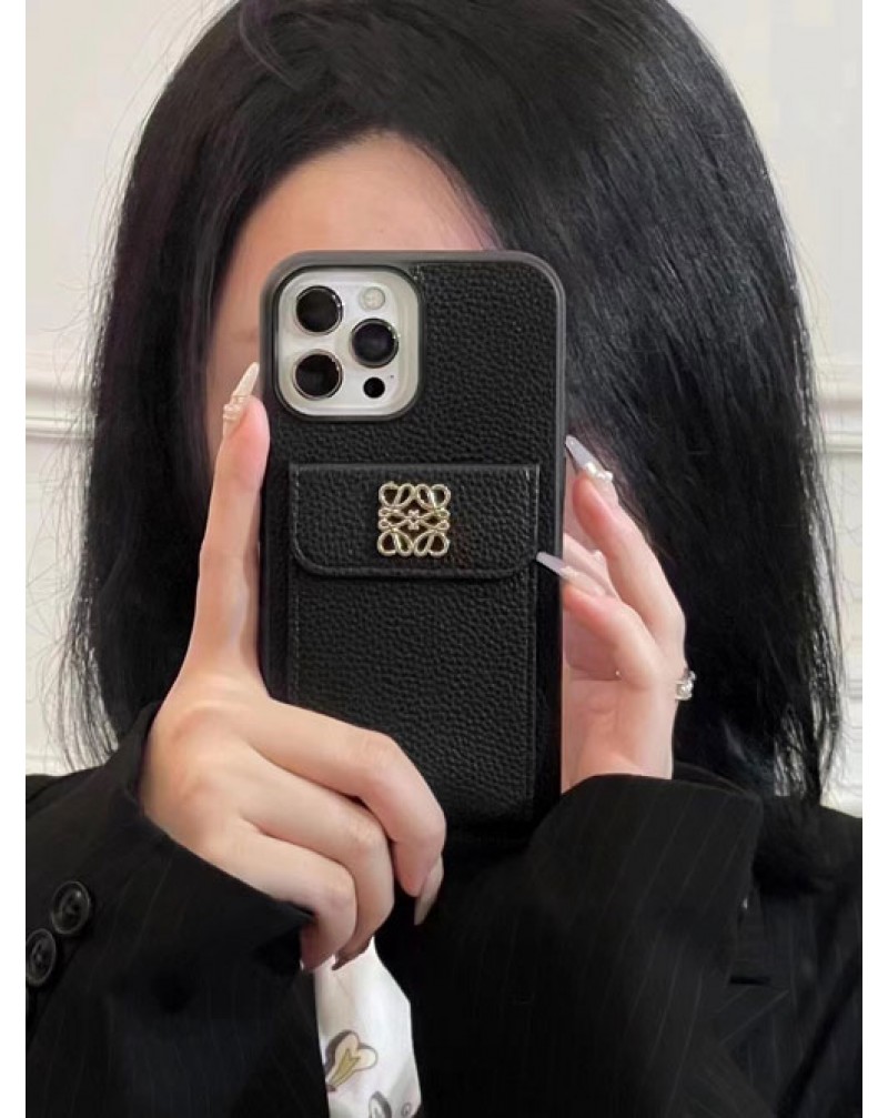 ロエベ iphone16 plus/16 pro/15 proケースブランド iphone15 pro max保護ケースカード入れ アイフォン14proカバールイビトン iphone13 pro maxケースvuitton iphone12proカバー超人気高級感