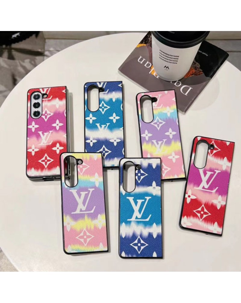 ルイヴィトン Galaxy Z fold6/z fold5保護ケースハイブランド Galaxy z fold4保護ケース折畳みビーチ風ギャラクシー z fold3スマホケースお洒落モノグラムレザー製高級感