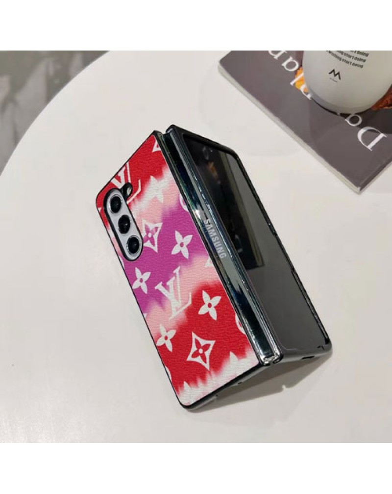 ルイヴィトン Galaxy z fold5保護ケースハイブランド Galaxy z fold4保護ケース折畳みビーチ風ギャラクシー z fold3スマホケースお洒落モノグラムレザー製高級感