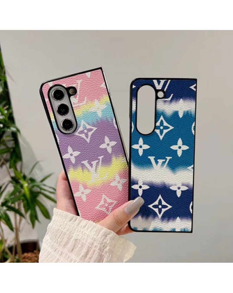 ルイヴィトン Galaxy z fold5保護ケースハイブランド Galaxy z fold4保護ケース折畳みビーチ風ギャラクシー z fold3スマホケースお洒落モノグラムレザー製高級感