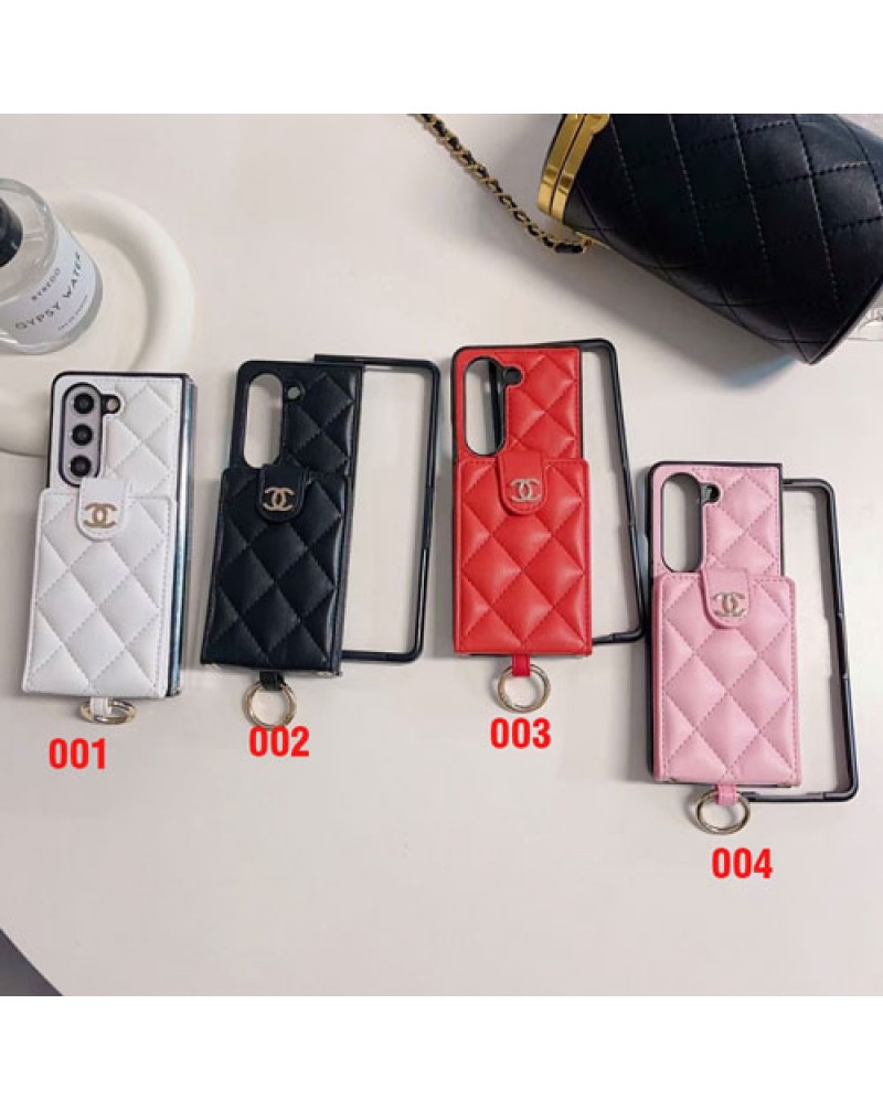シャネル Galaxy Z Flip6/z flip5ケース折畳みカード入れギャラクシーz fold5/Z Fold6ケース小香風お洒落 galaxy z flip4 zfold4ケースショルダー高級感ギャラクシーz flip3 zfold3スマホケース大人気