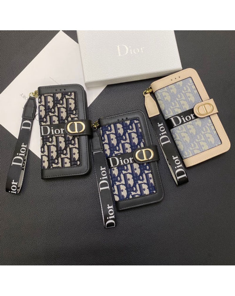 ディオール iphone16 pro/15 pro max保護ケースブランド手帳型galaxy s25 ultraケースiphone14proケースDIOR iphone15plusカバーアイフォン13pro 12proケースストラップ付き galaxy s24/s23/s22ultraケースお洒落刺繍新作