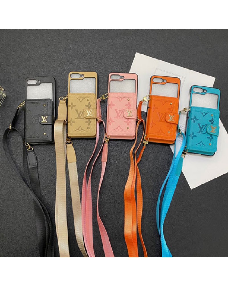 ルイヴィトン Galaxy Z Flip6/z flip5ケース折畳みブランドgalaxy Z Fold6/Z flip4ケースカード入れ ギャラクシーz fold5ケースショルダー ルイビトンgalaxy z flip3 zfold3保護ケース超人気
