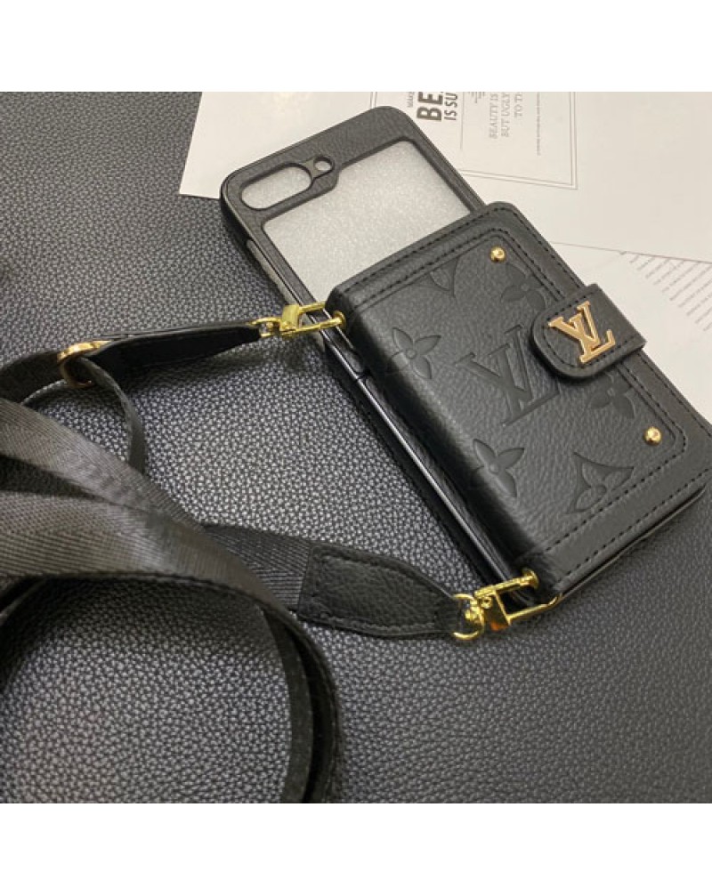 ルイヴィトン Galaxy Z Flip6/z flip5ケース折畳みブランドgalaxy Z Fold6/Z flip4ケースカード入れ ギャラクシーz fold5ケースショルダー ルイビトンgalaxy z flip3 zfold3保護ケース超人気