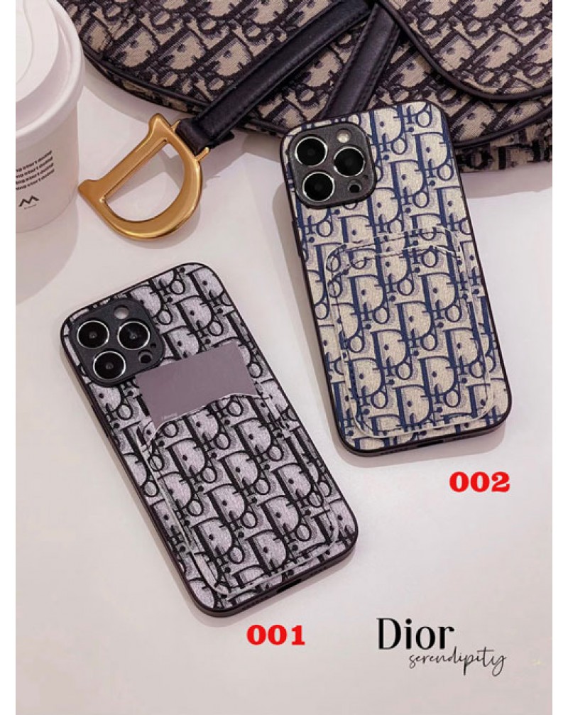 DIOR iphone15 pro maxケースディオールアイフォン15プロケースカード入れ超人気ブランドiphone14 proカバーアイフォン13 proケース 耐摩擦耐久性