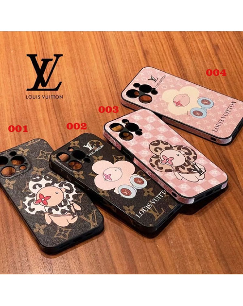 ルイヴィトン iphone15 proケース個性ヒマワリちゃんアイフォン15 プロマックスケースvuitton iphone14 pro携帯ケースルイビトン iphone13pro maxケースレザー製耐摩擦