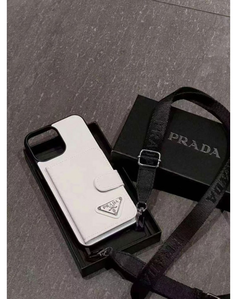プラダ iphone16 pro/15 pro max保護ケースカード入れiphone15プロケースprada iphone14 pro maxケースショルダーアイフォン13 proカバー高級簡約iphone12pro携帯ケース