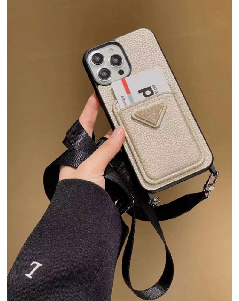 プラダ iphone16 pro/15 pro max保護ケースブランド iphone15 plusケースカード入れショルダーアイフォン14プロ携帯ケースPRADA iphone13 pro 12proスマホケースファッション感大人気