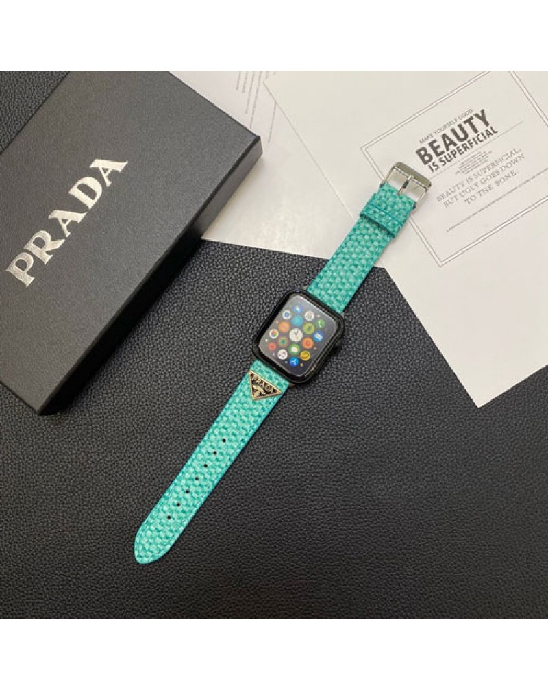 プラダ Apple watch9バンドハイブランドiwatch 8バンド編み設計アップルウォッチバンドPRADA iwatch 7バンド apple watch 6 5 4 3替えバンドファッション感お洒落