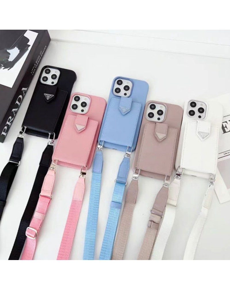プラダ iphone 16 pro max/15 pro max保護ケースハイブランド iPhone14 proカバーショルダー カード収納アイフォン13 プロケースprada iphone12 proケースシンプルお洒落