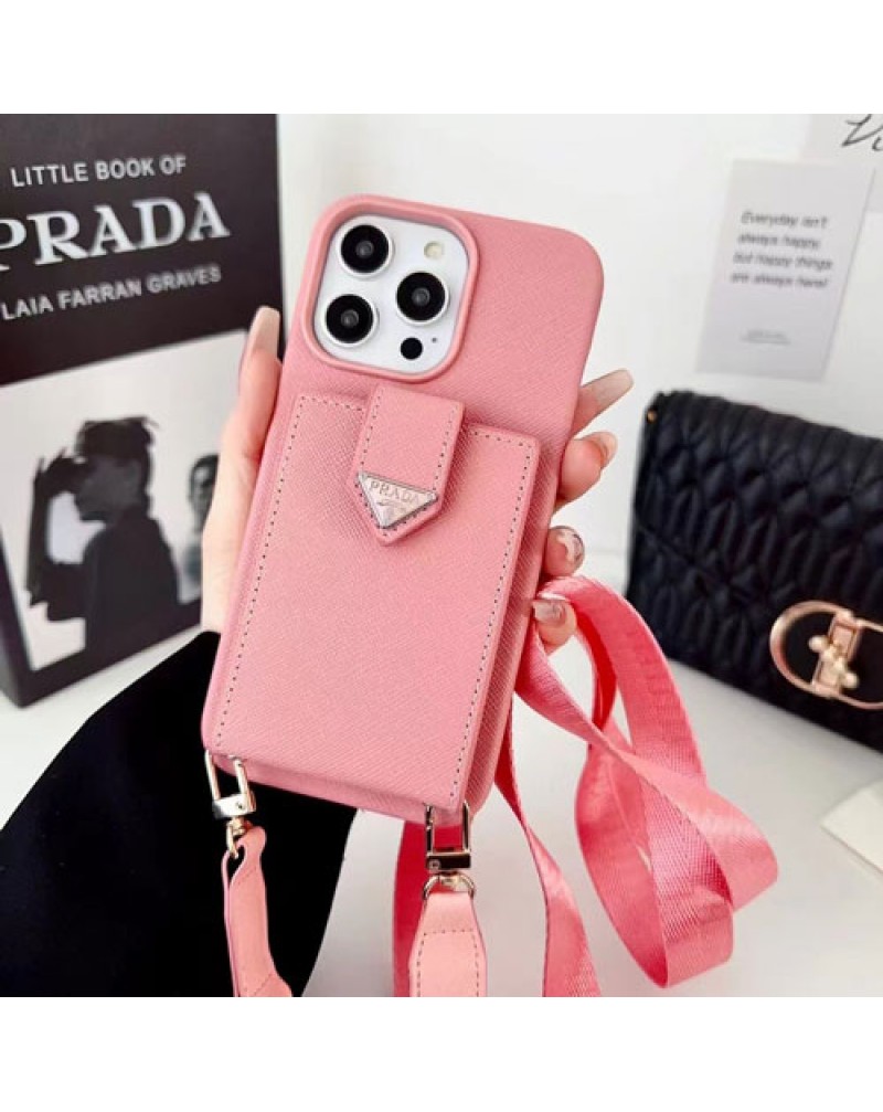 プラダ iphone 16 pro max/15 pro max保護ケースハイブランド iPhone14 proカバーショルダー カード収納アイフォン13 プロケースprada iphone12 proケースシンプルお洒落