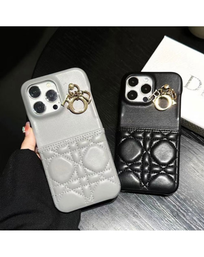 ディオール iphone16 pro/15 proケースカード入れオシャレアイホン15プロマックスケース優雅女性向けDIOR iphone14 pro maxケースハイブランド iphone13 proケースファッション人気iphone12プロケースレザー製