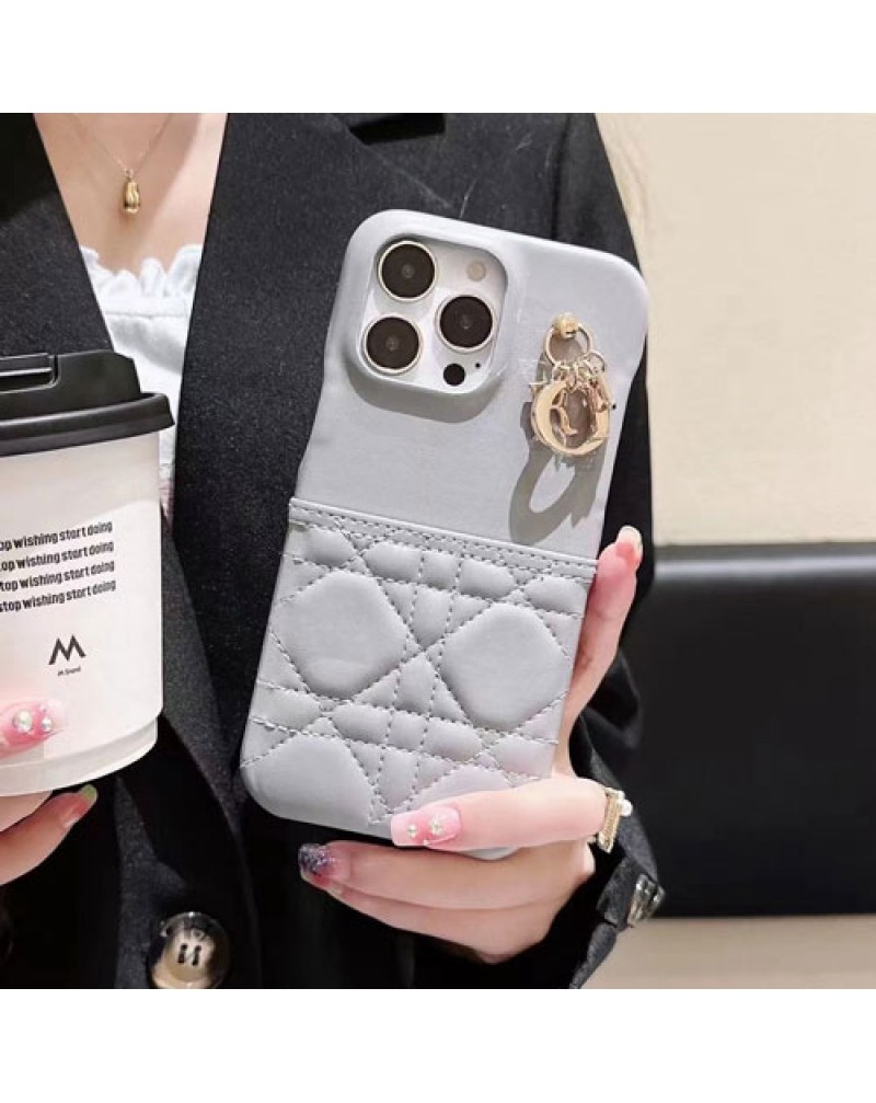 ディオール iphone16 pro/15 proケースカード入れオシャレアイホン15プロマックスケース優雅女性向けDIOR iphone14 pro maxケースハイブランド iphone13 proケースファッション人気iphone12プロケースレザー製