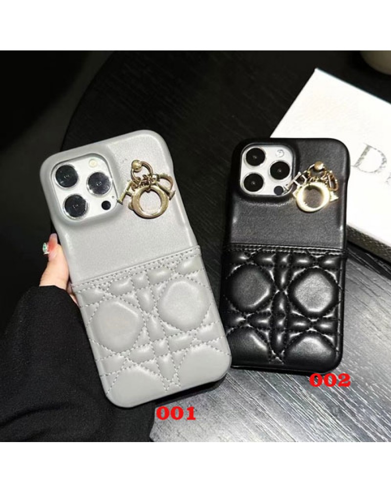 ディオール iphone16 pro/15 proケースカード入れオシャレアイホン15プロマックスケース優雅女性向けDIOR iphone14 pro maxケースハイブランド iphone13 proケースファッション人気iphone12プロケースレザー製