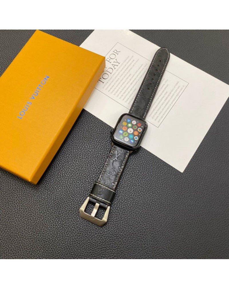 ルイヴィトン Apple watch 10/9バンドハイブランド iwatch 8/7/6ベルトレザー製モノグラムアップルウォッチ 5/4/3/2/SE2/SE替えバンド腕時計交換バンドビジネス風高級ファッション感耐摩擦