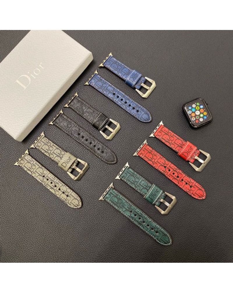 ディオール Apple watch 9バンド押す型アップルウォッチバンドiwatch 8/7/6バンドDIOR apple wtach 5 4 3 2 SE2 SE交換バンドレザー製高級腕時計バンド男女兼用