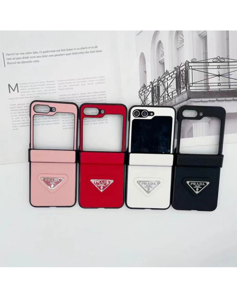 プラダ galaxy Z flip6/z flip5ケース折畳み PRADA Galaxy z flip4ケースシンプルギャラクシー z flip3カバー高級感ファッションギャラクシーZフリップ5スマホケース保護性耐衝撃性