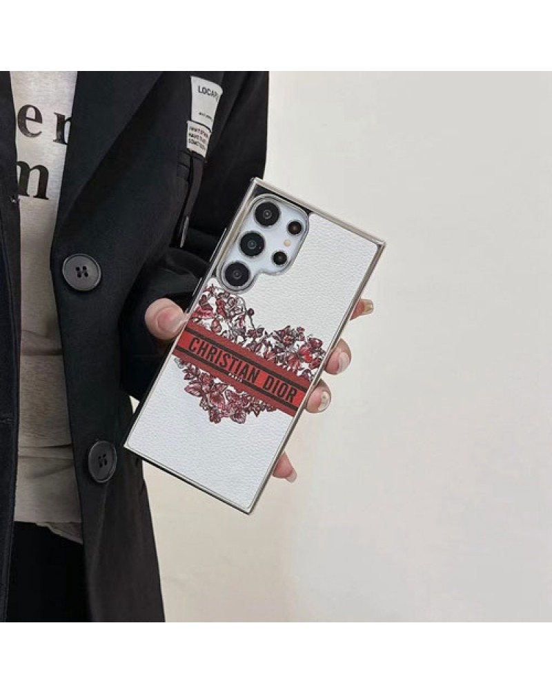 ディオール Galaxy s25 ultra/s24 Ultraケース新作DIOR iphone16/15 pro maxケース花柄アイホン14プロケース女性人気iphone13 pro maxケース四角型 ブランド galaxy s23 ultraケースシルバーメッキ高級感