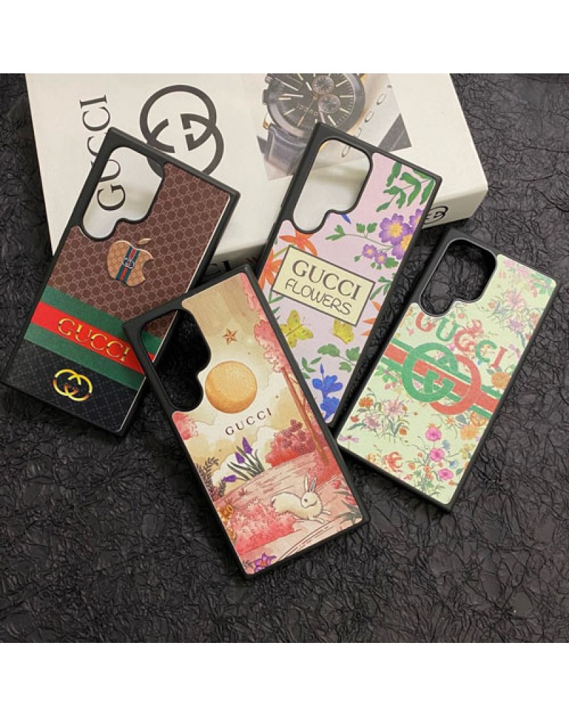 グッチ  iphone16 pro max/16plusケースGalaxy s25/s24 ultraケース花柄ギャラクシーs23ウルトラケース オシャレiPhone15 pro max保護ケースハイブランド iPhone14 proケース四角型 アイフォン13プロケース潮流ファッション大人気