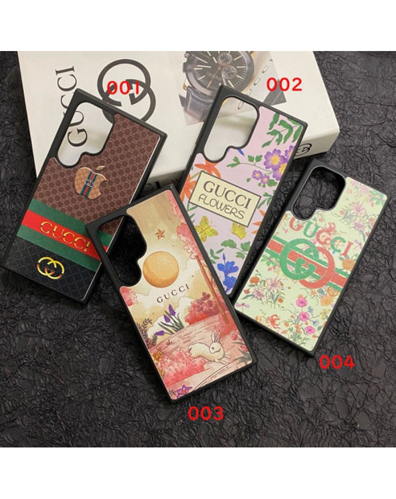 グッチ  iphone16 pro max/16plusケースGalaxy s25/s24 ultraケース花柄ギャラクシーs23ウルトラケース オシャレiPhone15 pro max保護ケースハイブランド iPhone14 proケース四角型 アイフォン13プロケース潮流ファッション大人気
