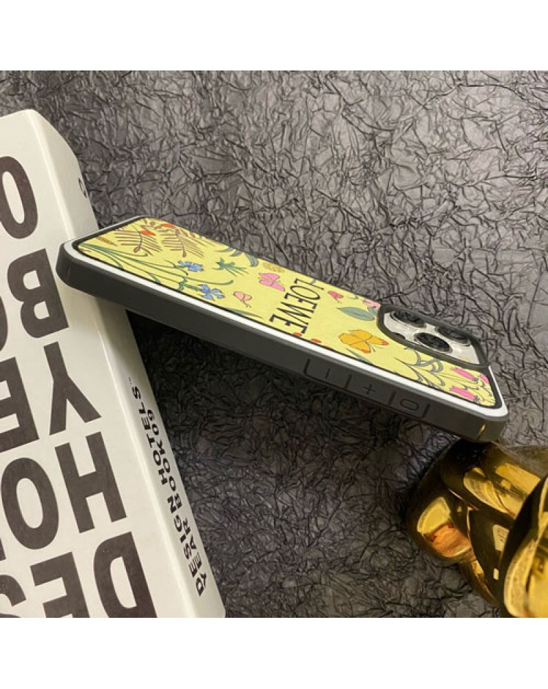 ロエベ iPhone16 plus/16 pro maxケースGalaxy s25/s24 ultraスマホケースギャラクシーS23/s22 ウルトラケース花柄オシャレ loewe iphone15 proケースアイホン14プロマックスケース高級感新作iphone13 proカバー耐摩擦