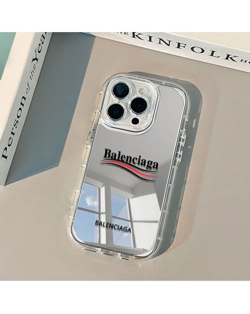 バレンシアガ iphone15 pro max保護ケース韓国風アイフォン15プロケース鏡面balenciaga iphone14 proケース男女兼用 iphone13pro 12 pro max携帯電話カバー潮流個性人気