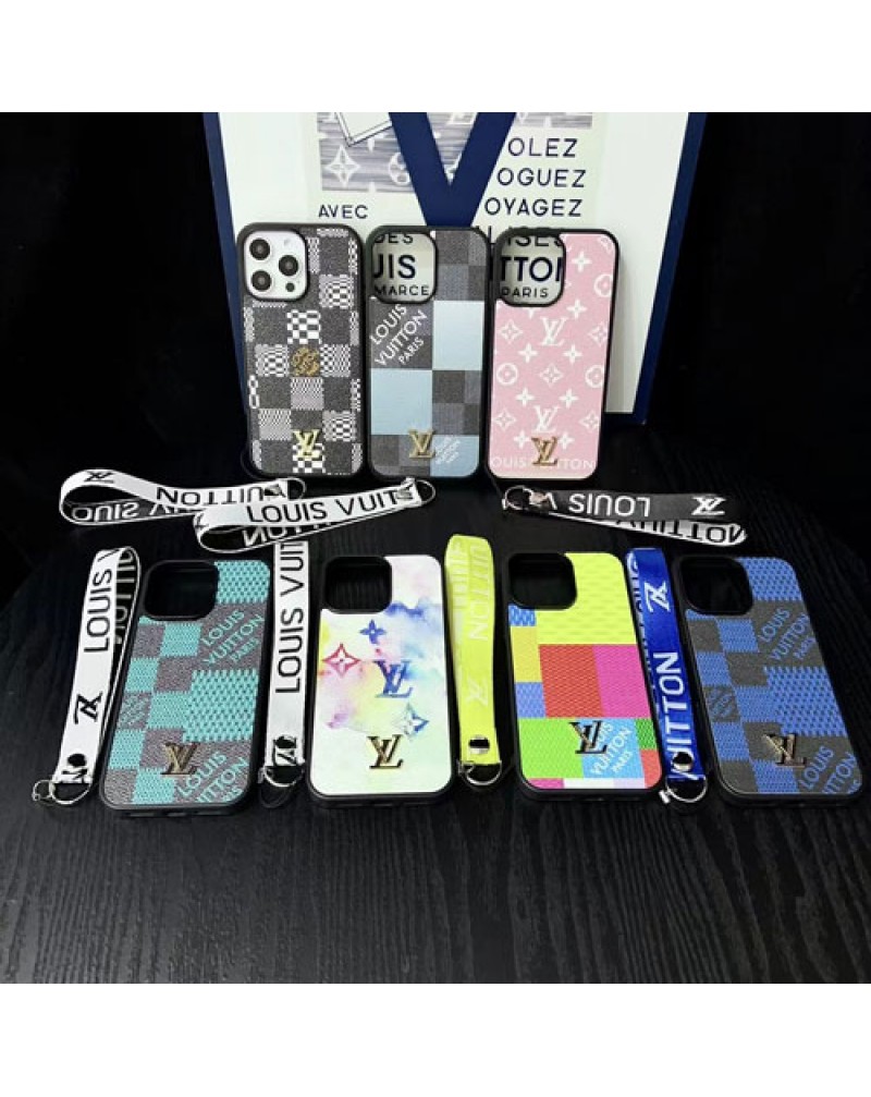 ルイヴィトン iphone16 pro max/16 plus/16eケース個性galaxy s25/s24 ultraケースヴィトン潮流iphone15 plus/15 pro max保護ケースストラップ付きvuitton iphone14 pro maxケースアイフォン13プロ/12pro maxカバーファッション人気