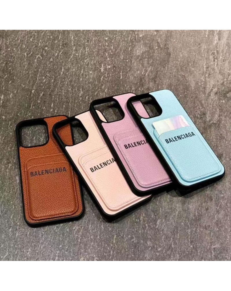 バレンシアガ iphone16 pro/16 pro maxケースiphone15 pro/15 plusケースカード収納balenciaga Galaxy s25/s24ultra/s23ultraケース韓国風ブランドアイフォン14プロ/16プロケースレザー製耐摩擦耐衝撃性保護性