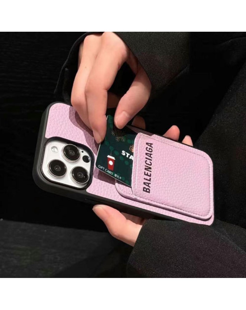バレンシアガ iphone16 pro/16 pro maxケースiphone15 pro/15 plusケースカード収納balenciaga Galaxy s25/s24ultra/s23ultraケース韓国風ブランドアイフォン14プロ/16プロケースレザー製耐摩擦耐衝撃性保護性