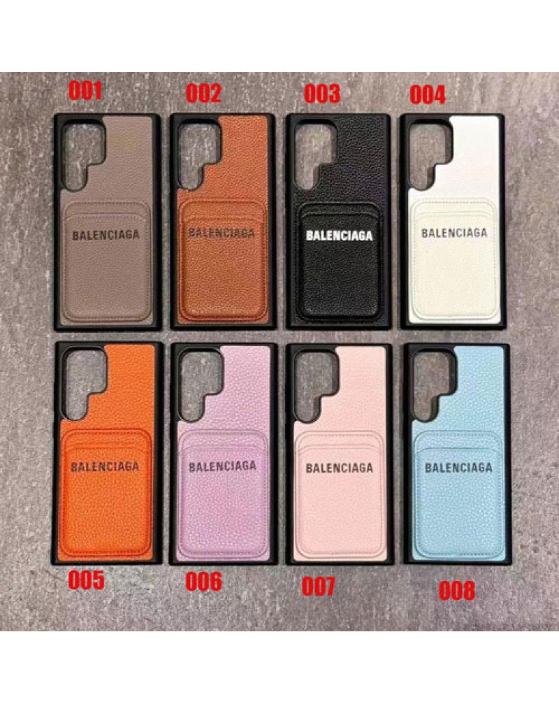 バレンシアガ iphone16 pro/16 pro maxケースiphone15 pro/15 plusケースカード収納balenciaga Galaxy s25/s24ultra/s23ultraケース韓国風ブランドアイフォン14プロ/16プロケースレザー製耐摩擦耐衝撃性保護性