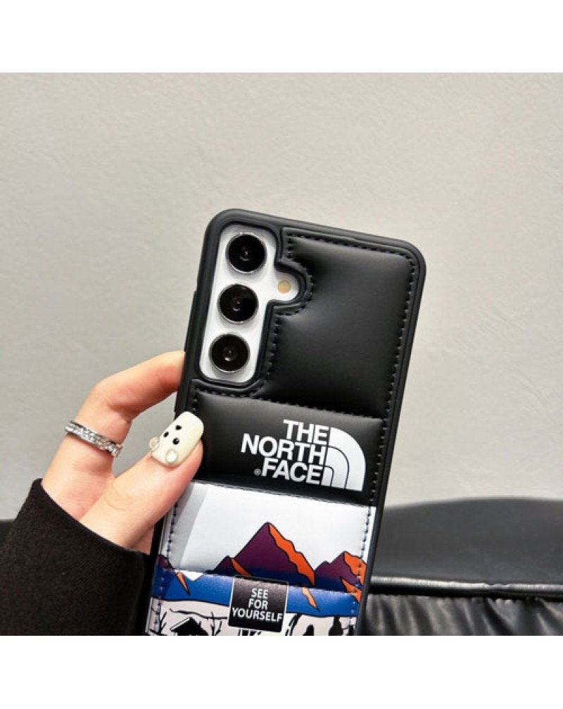 ザノースフェイス galaxy s25/s24 ultra保護ケース潮流ブランドgalaxy s25 ultra/s23 ultraケースthe north face galaxy s22 ultraカバー個性オシャレプリントダウンスタイル耐摩擦