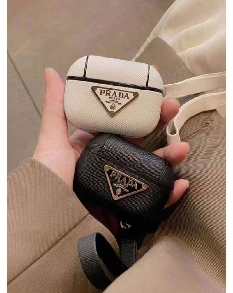 プラダ AirPods Pro2ケースブランドairpods 4世代ケースストラップ付きエアーポッズプロケースairpods proケースprada airpods 3/2世代ケース全面保護耐衝撃 耐摩擦