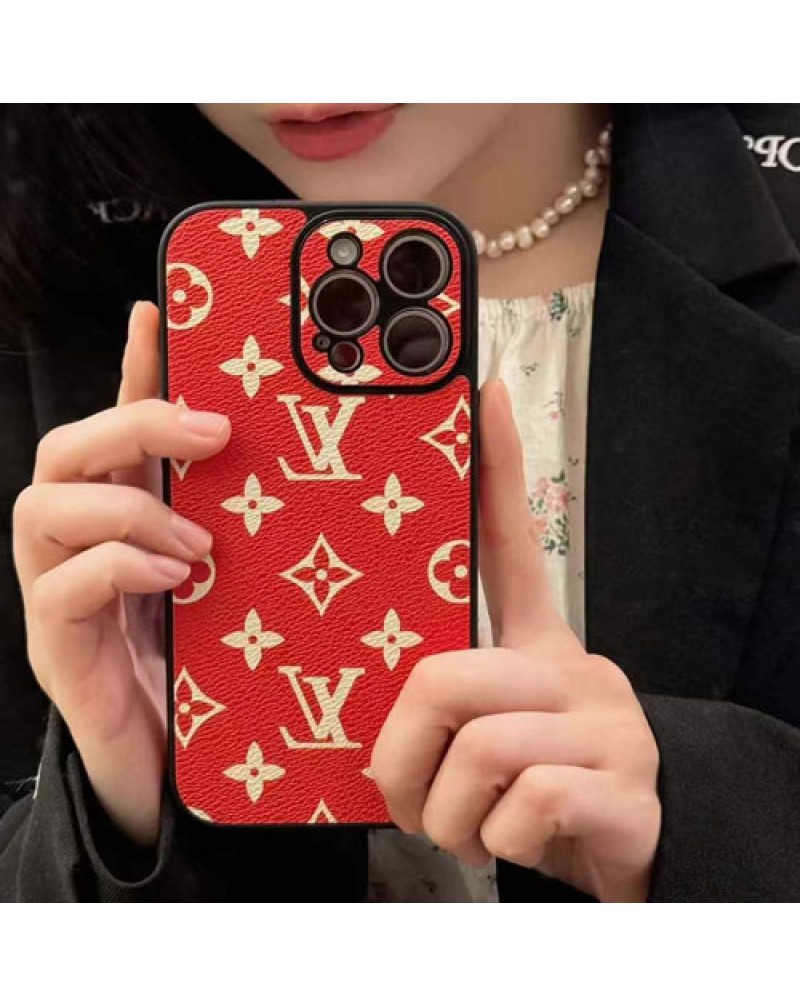 ルイヴィトン iPhone16 pro/15 pro maxケースブランドアイフォン16プロマックスケース綺麗レッド vuitton iphone14pro携帯電話ケース人気ルイビトン iphone13 pro/12 proケース耐摩擦全面保護お洒落モノグラム