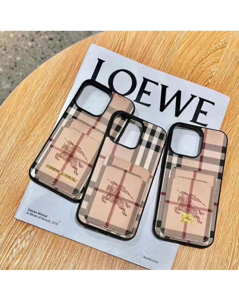 バーバリー iphone16 pro/16 pro max保護ケースカード収納burberry  galaxy s25 s24 ultraスマホケースアイフォン15プロマックスケースイギリス風iphone14 pro max保護ケース経典チェックオシャレ