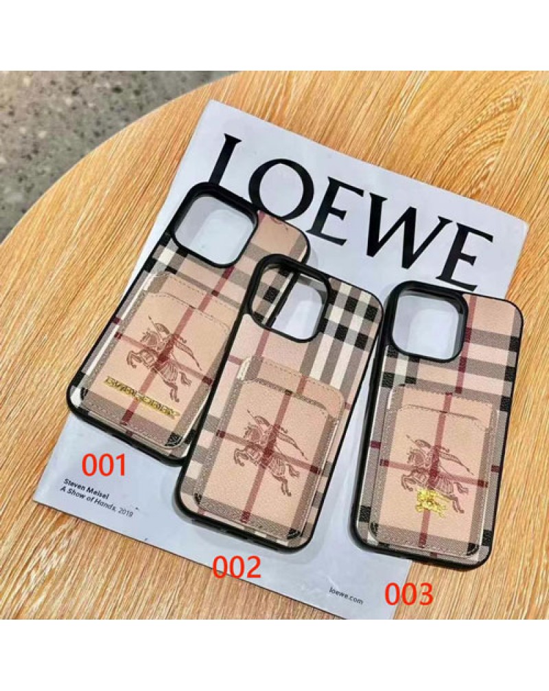 バーバリー iphone16 pro/16 pro max保護ケースカード収納burberry  galaxy s25 s24 ultraスマホケースアイフォン15プロマックスケースイギリス風iphone14 pro max保護ケース経典チェックオシャレ