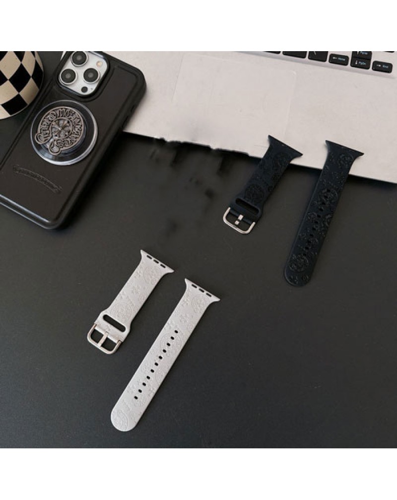 クロムハーツ apple watch 10バンドハイブランドアップルウォッチ9バンドiwatch 8ベルトシリコーン個性流行iwatch ultra2 7 6 5 4 3 2 SE2 SEベルトストラップメンズレディース兼用