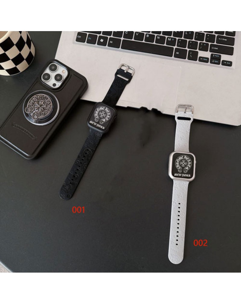 クロムハーツ apple watch 10バンドハイブランドアップルウォッチ9バンドiwatch 8ベルトシリコーン個性流行iwatch ultra2 7 6 5 4 3 2 SE2 SEベルトストラップメンズレディース兼用