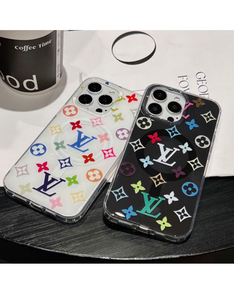 ルイヴィトン iphone16pro/16 pro maxケースオシャレ透明iphone15 proケース MagSafe 充電可能 vuitton iphone14プロケースルイビトンiphone13/12 pro maxケースソフトTPU耐衝撃性耐摩擦
