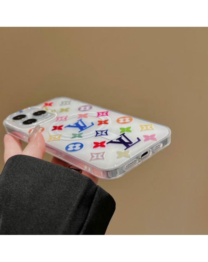 ルイヴィトン iphone16pro/16 pro maxケースオシャレ透明iphone15 proケース MagSafe 充電可能 vuitton iphone14プロケースルイビトンiphone13/12 pro maxケースソフトTPU耐衝撃性耐摩擦